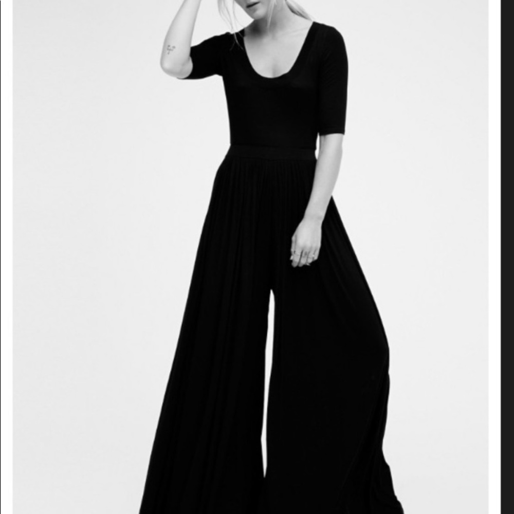 Free People Beach Black Rose Bowl Romper Jumpsuit